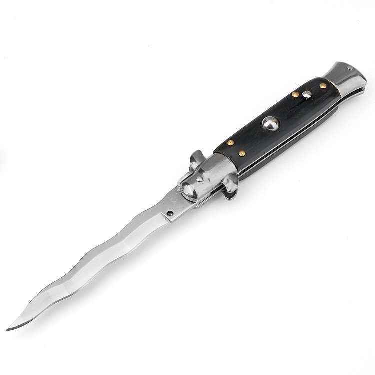 8,75 Zoll italienisches Stiletto Switch Kris Blade Fick Messer Schwarz,Stiletto knife
